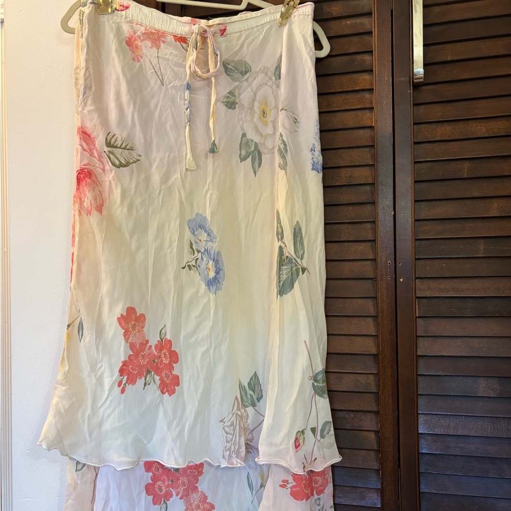 Vintage Floral Midi Skirt
